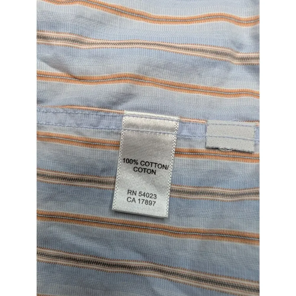 Men's Banana Republic Button-up Shirt, Blue/Orange - Size L 16-16 1/2